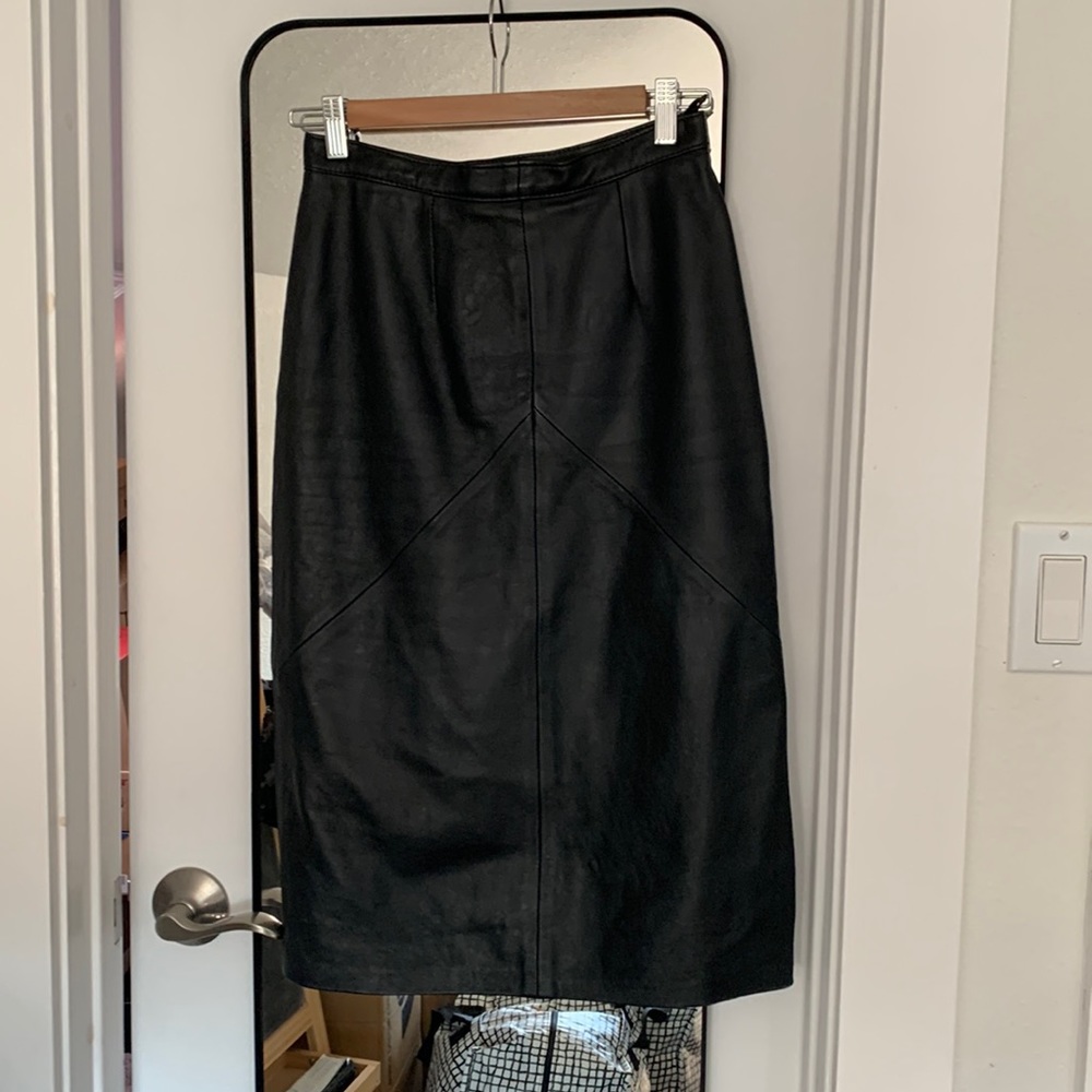 Vintage leather pencil skirt